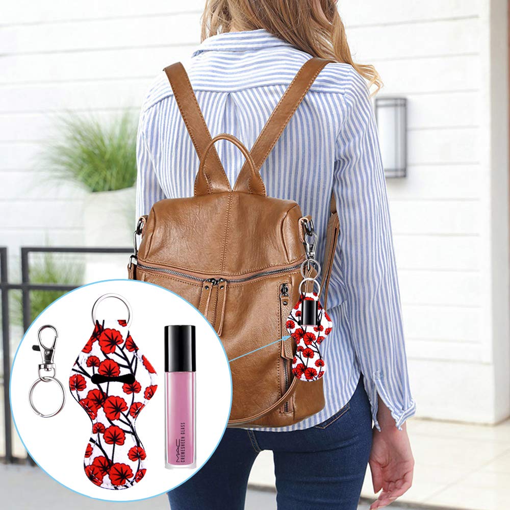 Duufin 24 Pieces Chapstick Holder Keychains Lipstick Holder Keychains with 24 Pieces Metal Clip Cords Suitable for Chapstick Tracker and Safeguard, 24 Vibrant Color, Medium : Everything Else