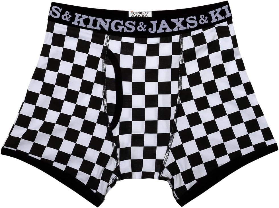 Men's Checkers Boxer Briefs (Black/White)