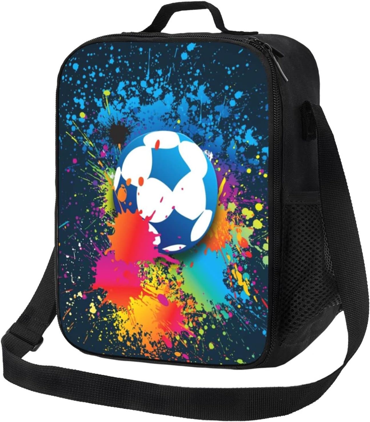 Insulated Lunch Bag for Girls&Boys, Kids Lunch Box, Soccer Sport Lunch Bag with