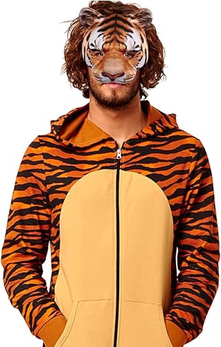 Miniatura 8 de Divertida máscara de Halloween de animales, máscara de media cara peluda, máscara de conejo, disfraz de Halloween, cosplay, carnaval, fiesta,