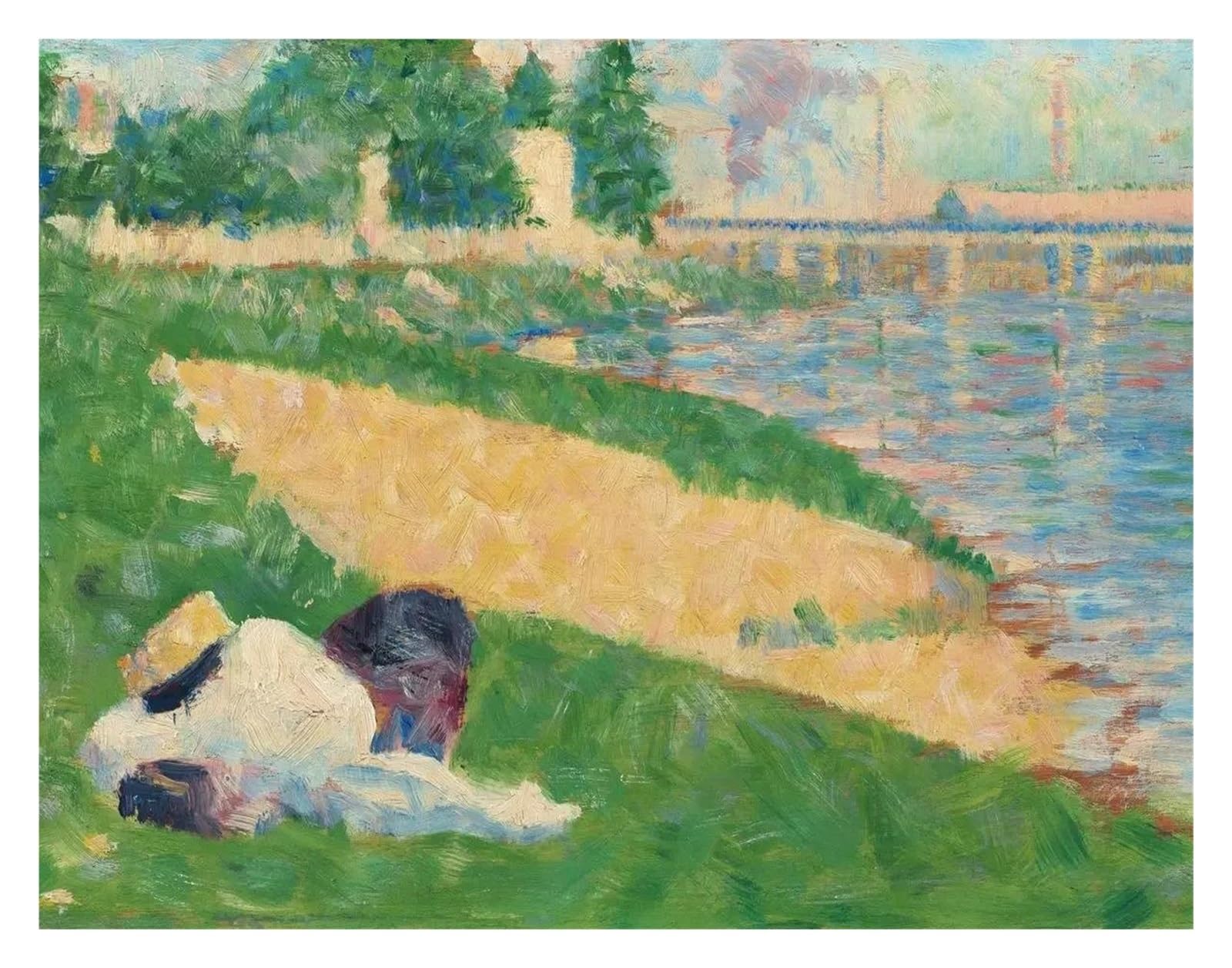 Un dimanche après midi Georges Seurat tableau toile pour égayer un salon sombre