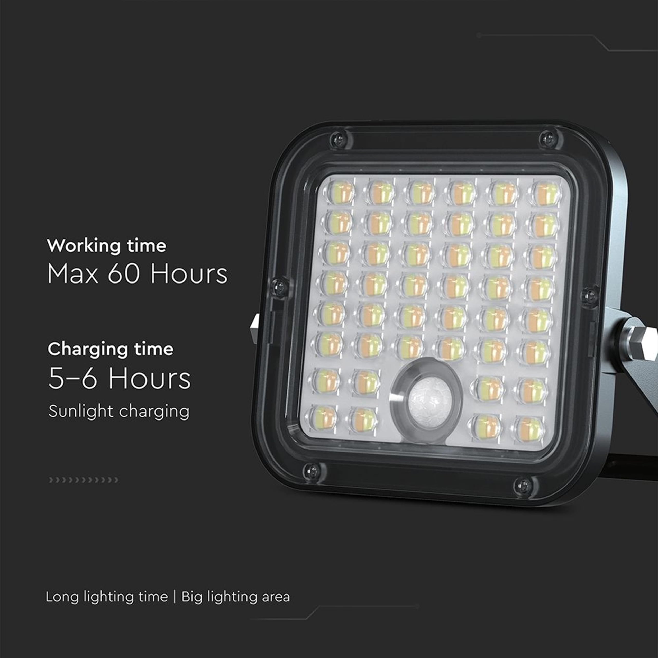 V-TAC Faretto LED da Esterno con Pannello Solare 4.5W - 1500 Lumen - Dotato di Sensore di Movimento e Telecomando - IP65 - Batteria 3600 mAh - Faro Piccolo per Casa, Giardino, Garage - 4000K + 6000K