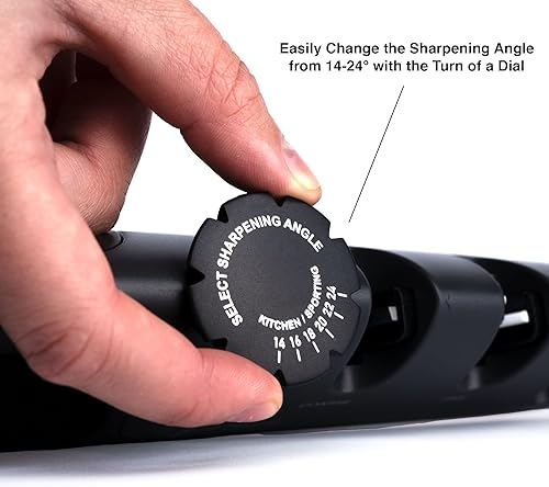 Miniatura 3 de SENKEN - Afilador de cuchillos de cocina 3 en 1, ángulo ajustable de 14 a 24 grados para cuchillos japoneses y alemanes, 3 etapas para afilar y