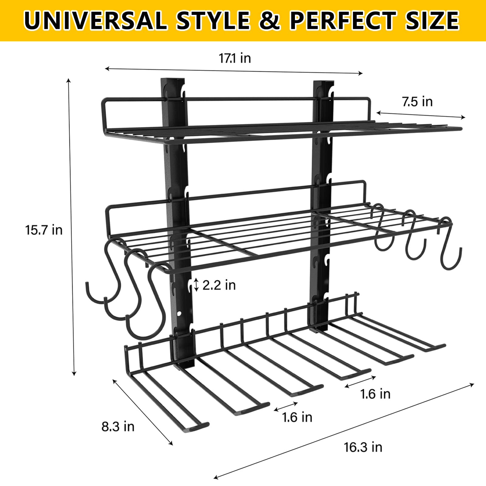 Heavy Duty Power Tool – Supporto per trapano in metallo per garage, officina e capannone, scaffale robusto per una nizzazione efficiente degli attrezzi e un facile accesso