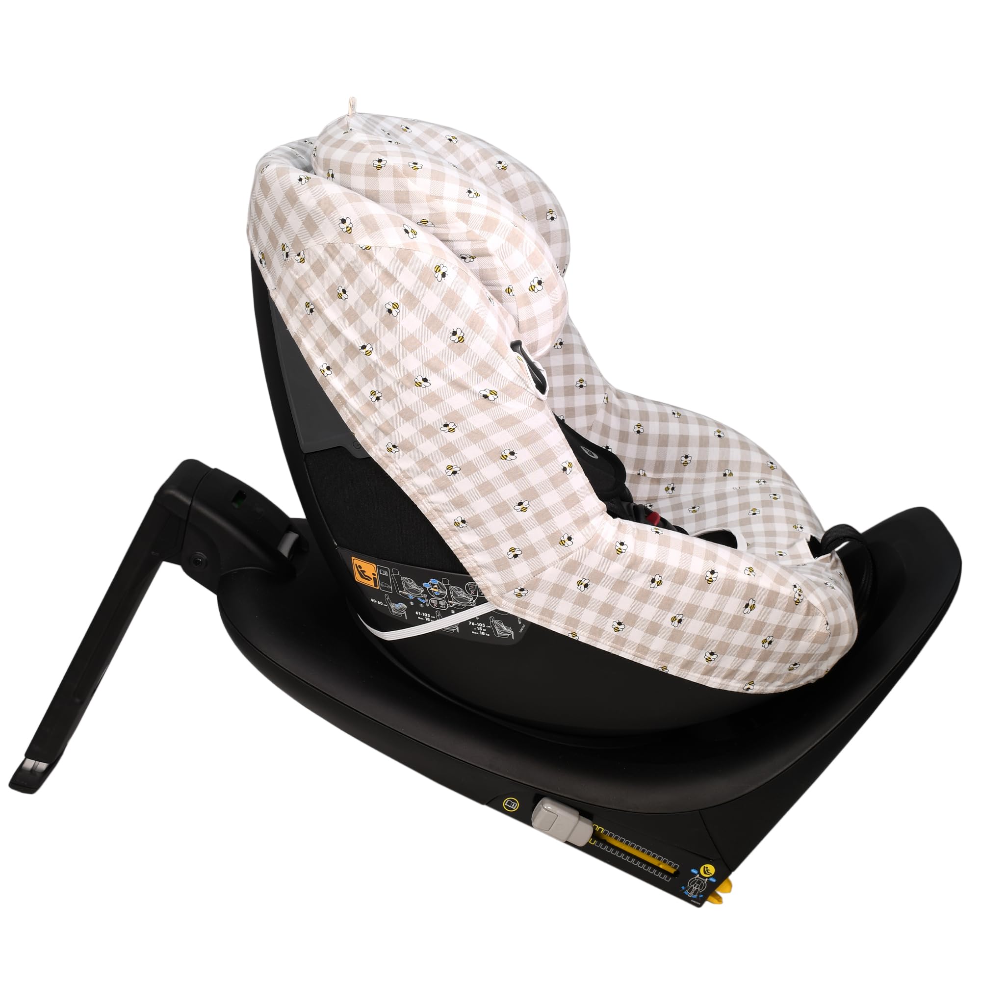 JYOKO Kids Funda de algodón para Silla de Coche Compatible con Maxi Cosi Mica I-Size (Picnic Vichy)