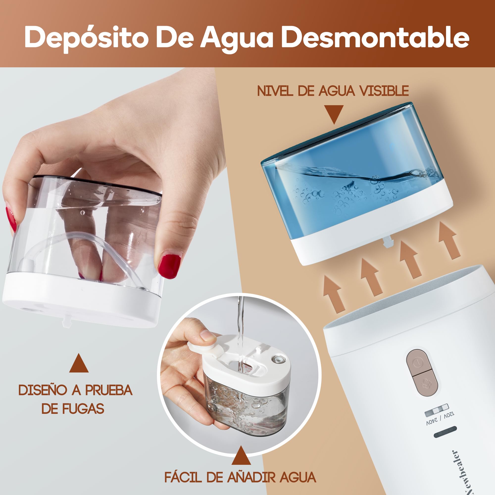 Newbealer Plancha Vertical Vapor, Plancha de Ropa Portátil Doble Voltaje 100V-240V para Viaje, 20s Calentamiento Rápido y Autoapagado, Tanque de Agua Removible de 180 ml