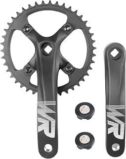 WEEROCK Mountain Bike Crankset Aluminium Alloy 1 Piece/Single 42T Charing Crank Set with 170mm Arm 104 BCD, Compatible with Single Speed Bicycle and 6/7/8/9/10/11 Speeds MTB Bike