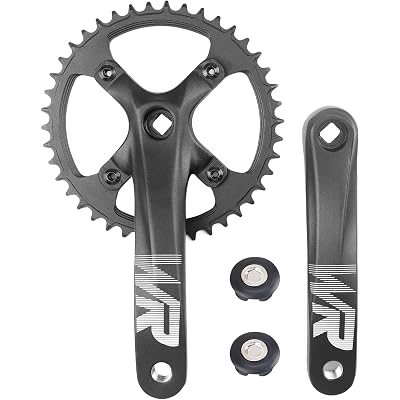 WEEROCK Mountain Bike Crankset Aluminium Alloy 1 Piece/Single 42T Charing Crank Set with 170mm Arm 104 BCD, Compatible with Single Speed Bicycle and 6/7/8/9/10/11 Speeds MTB Bike