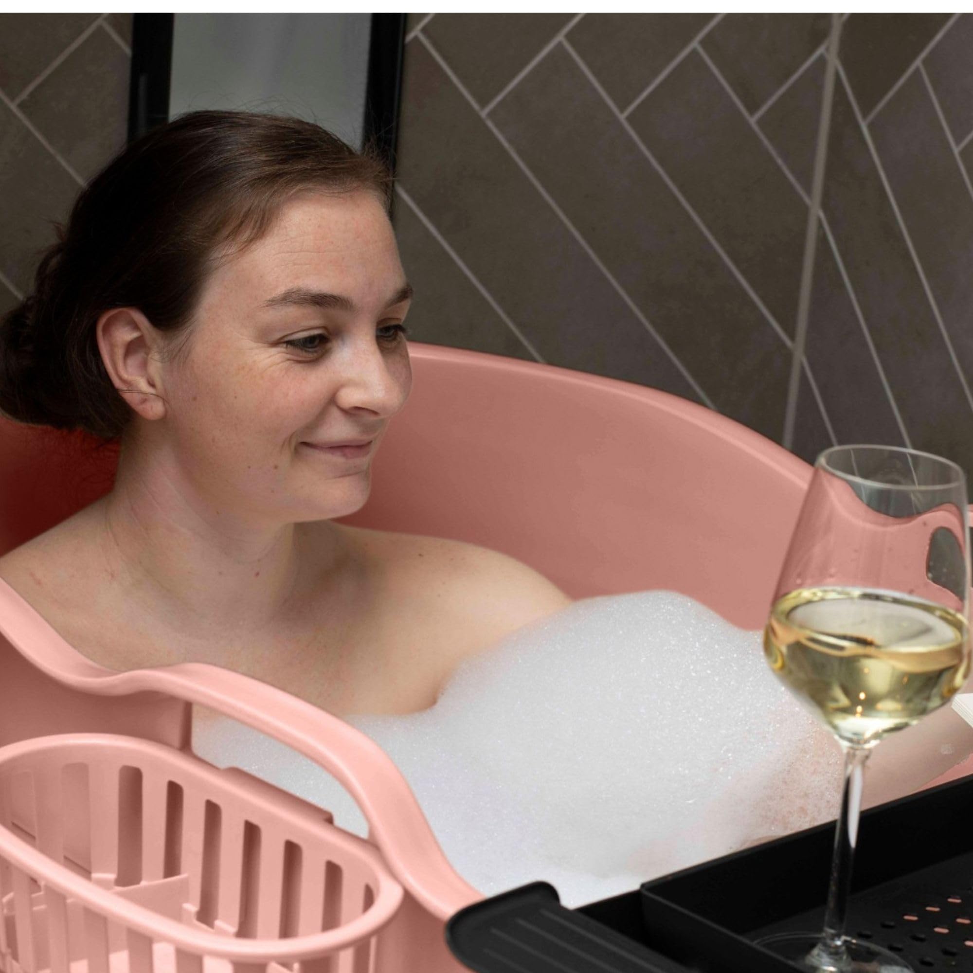 HelloBath® – Bath Bucket XL (Comfort) – 122 cm – Bañera para adultos – Baño de hielo – Manguera de desagüe extensible hasta 3 m – Extras: bandeja, grifo y funda protectora - Terracota