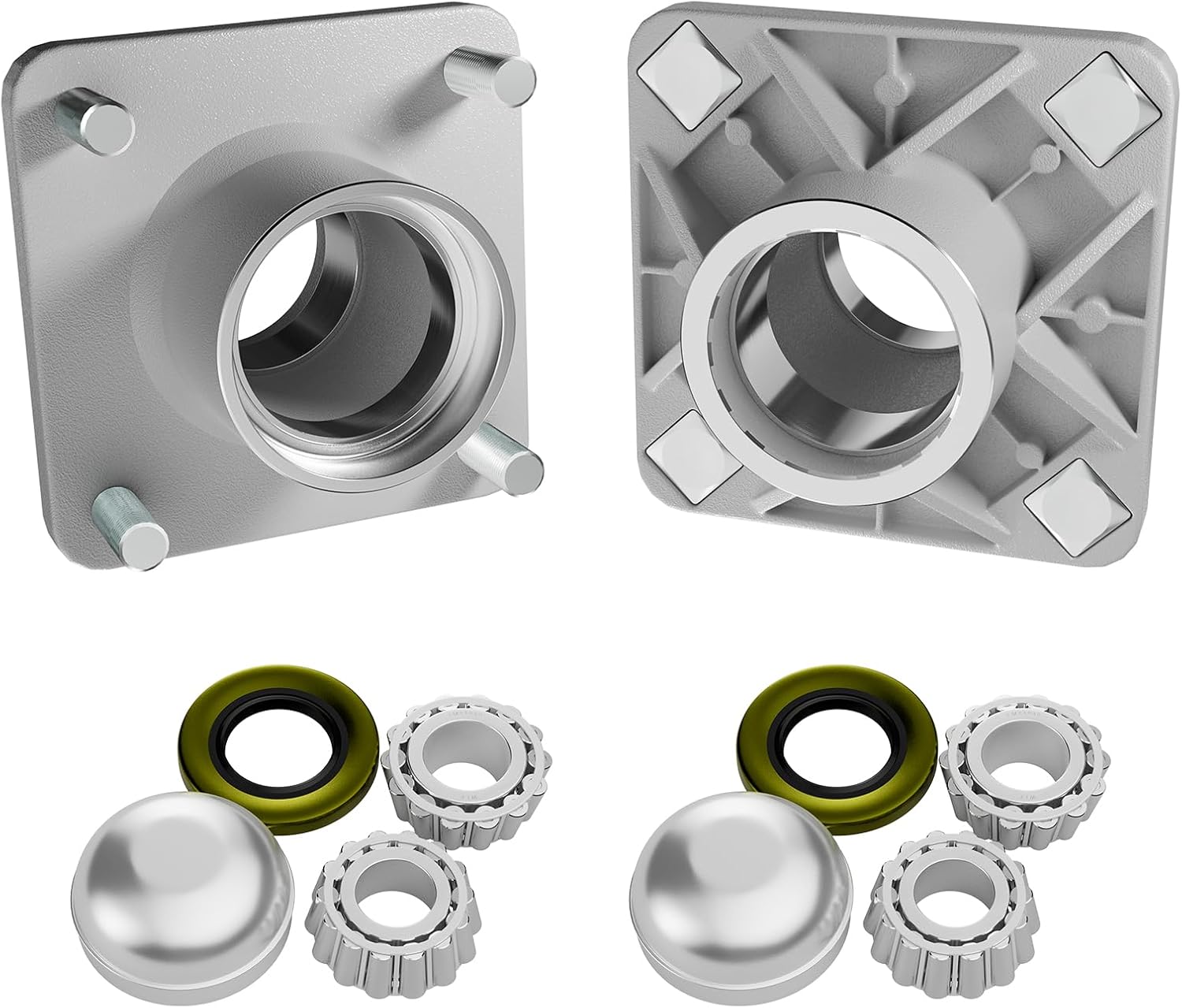 Panglong Club Car DS Front Hub Assembly, Aluminum Front Hub and Bearing 1pcs or 2pcs, Suitable for 1974-2003 Club Car DS Golf Carts, Replace OEM#1011892 2PCS DS Aluminum Front Hub