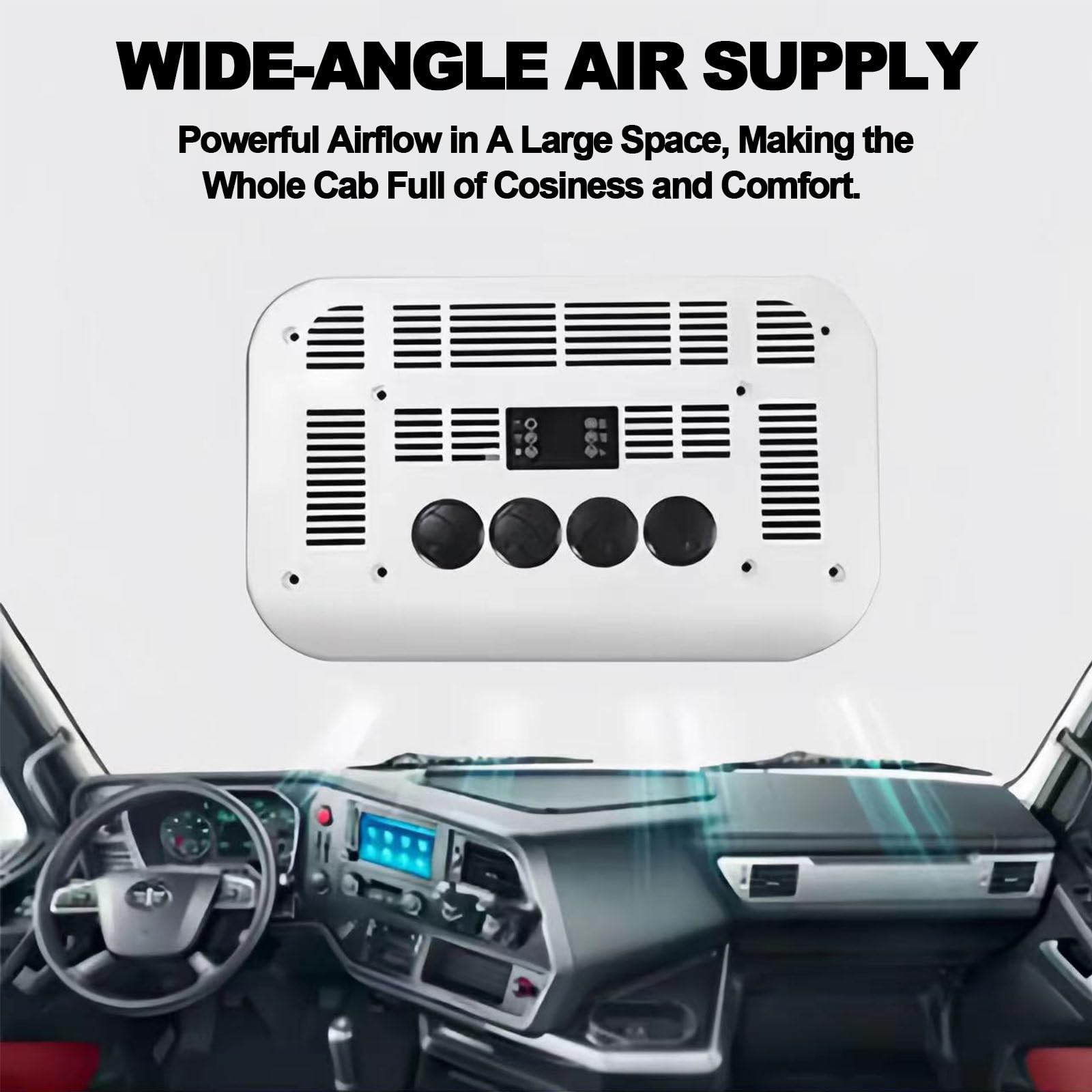 Condizionatore d'aria da tetto per camper, 12 V/24 V, raffreddamento efficiente per camion, camper e roulotte, mantiene i rimorchi alla guida comodamente