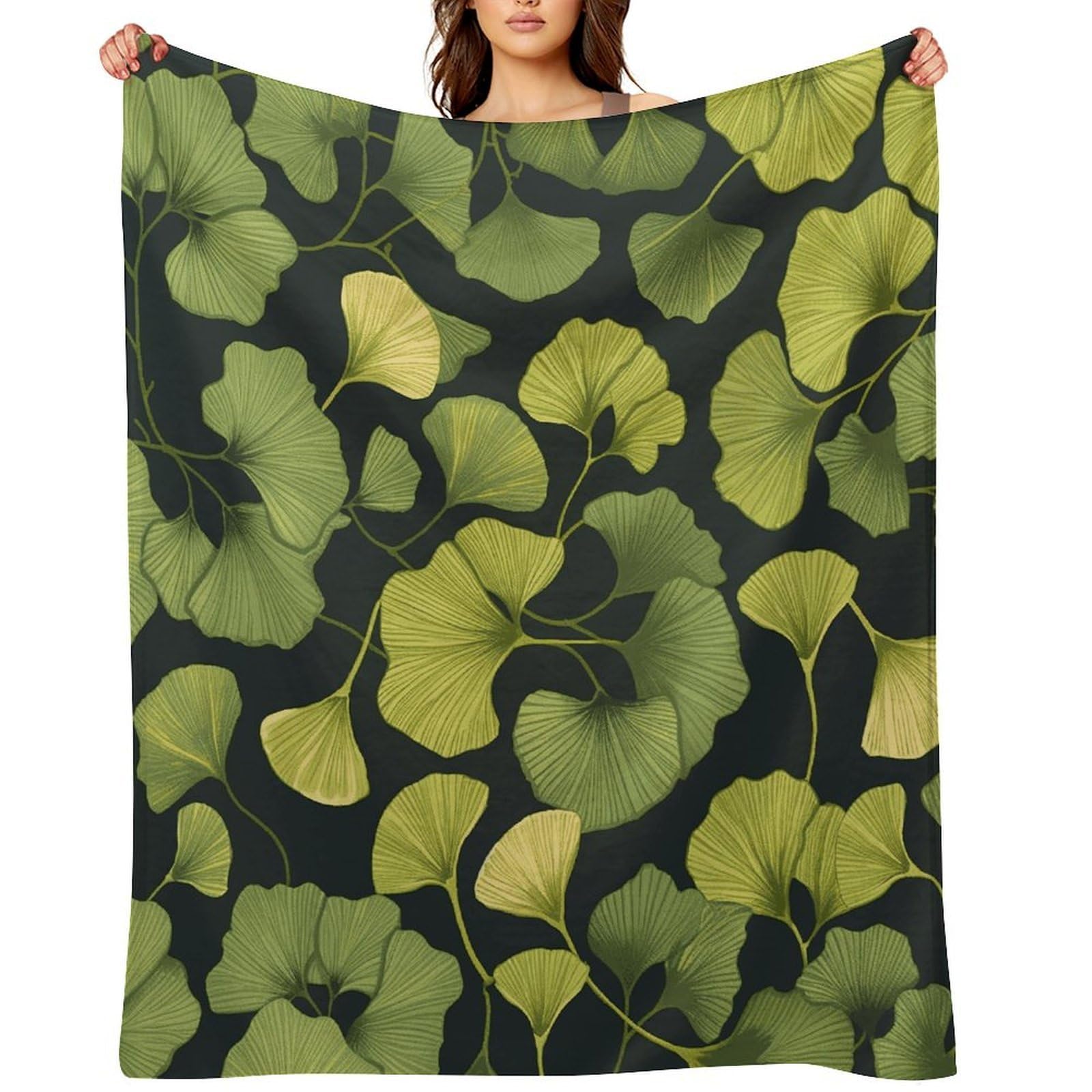 Fekiloot Style Ginkgo Biloba Throw Blankets Camping Blanket40 X50