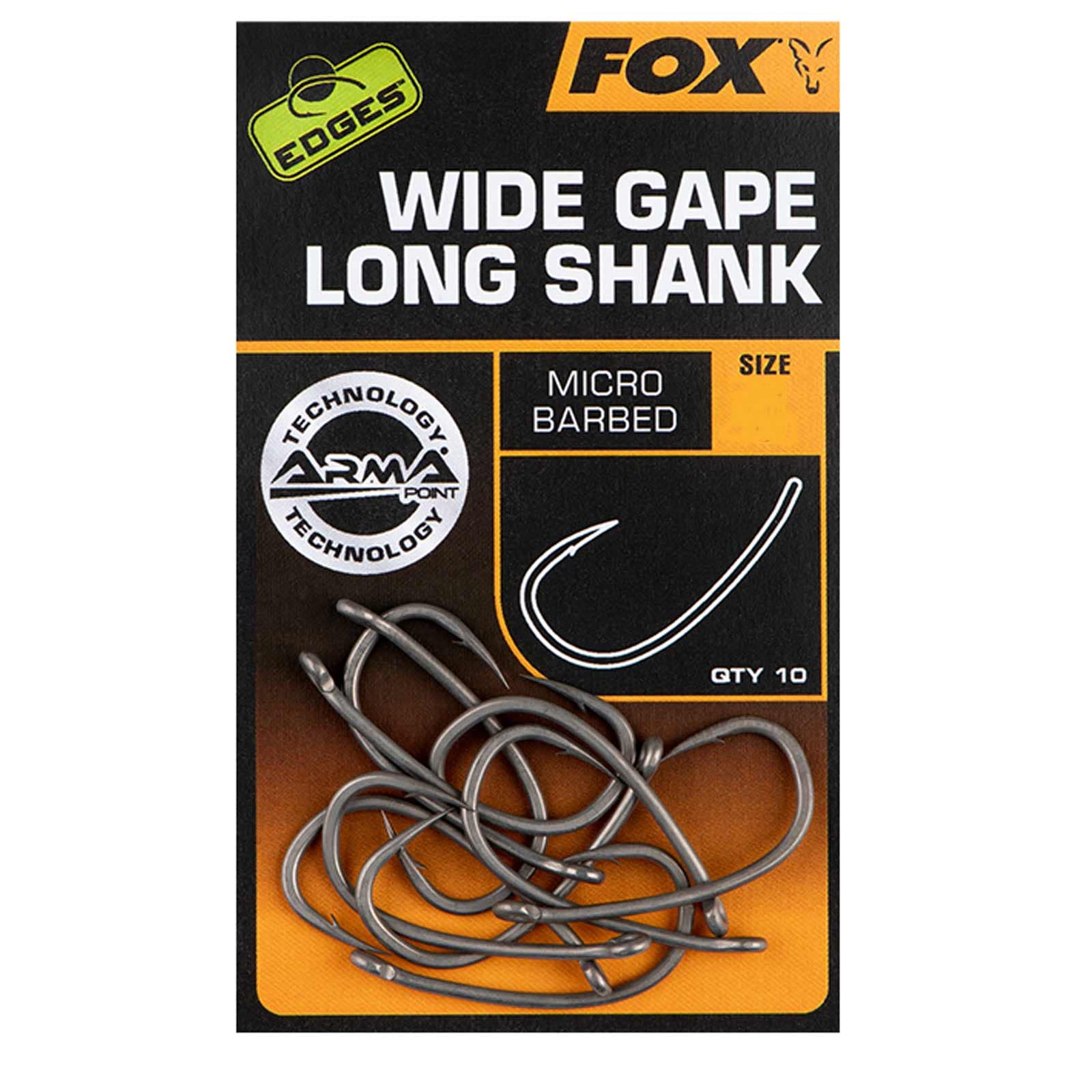 Fox Edges Super Wide Gape Long Shank Micro Barbed Hook