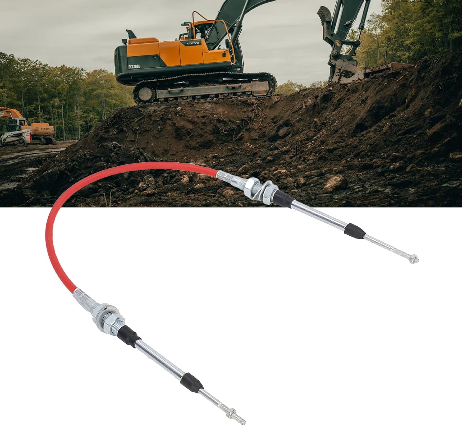 Excavator Throttle Cable, Motor Control Cable Replacement, Control Cable Throttle Control Cable Replacement for Motor Control Heavy Equipment Parts