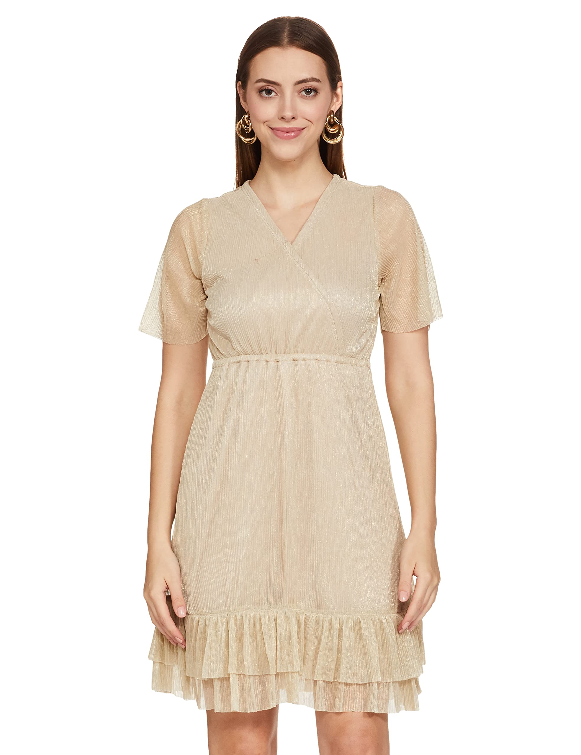 ANDWomen's Polyester A-Line Mini Dress