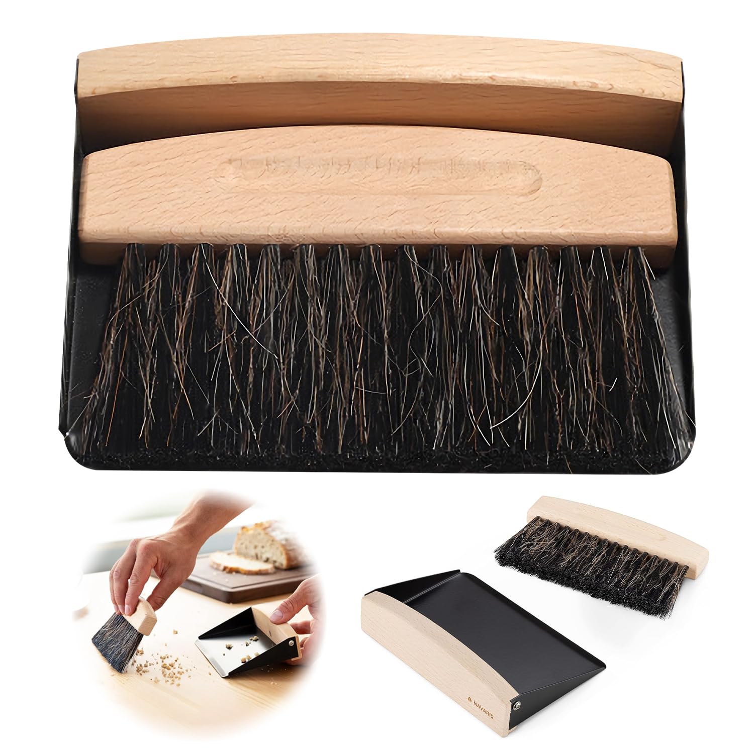 Ibenzoa® Tafelbezem En Veegschep Set Voor Efficiënt Schoonmaken In Keuken En Woonkamer 2 Stuks