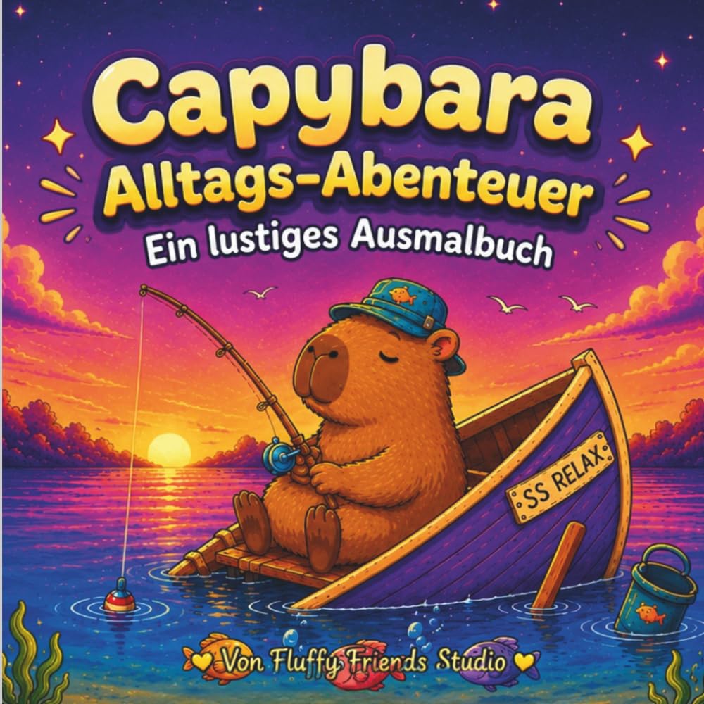 Capybara Alltags Abentuer: Ein lustiges und entspannendes Malbuch für Kinder, Jugendliche und Erwachsene | Niedliche Capybaras, gemütliche Szenen und stressfreie Momente