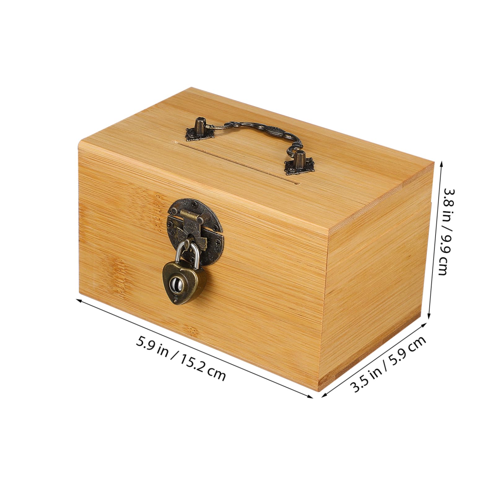 Cofre de Madera con Cerradura para Niños, Hucha Pequeña Vintage