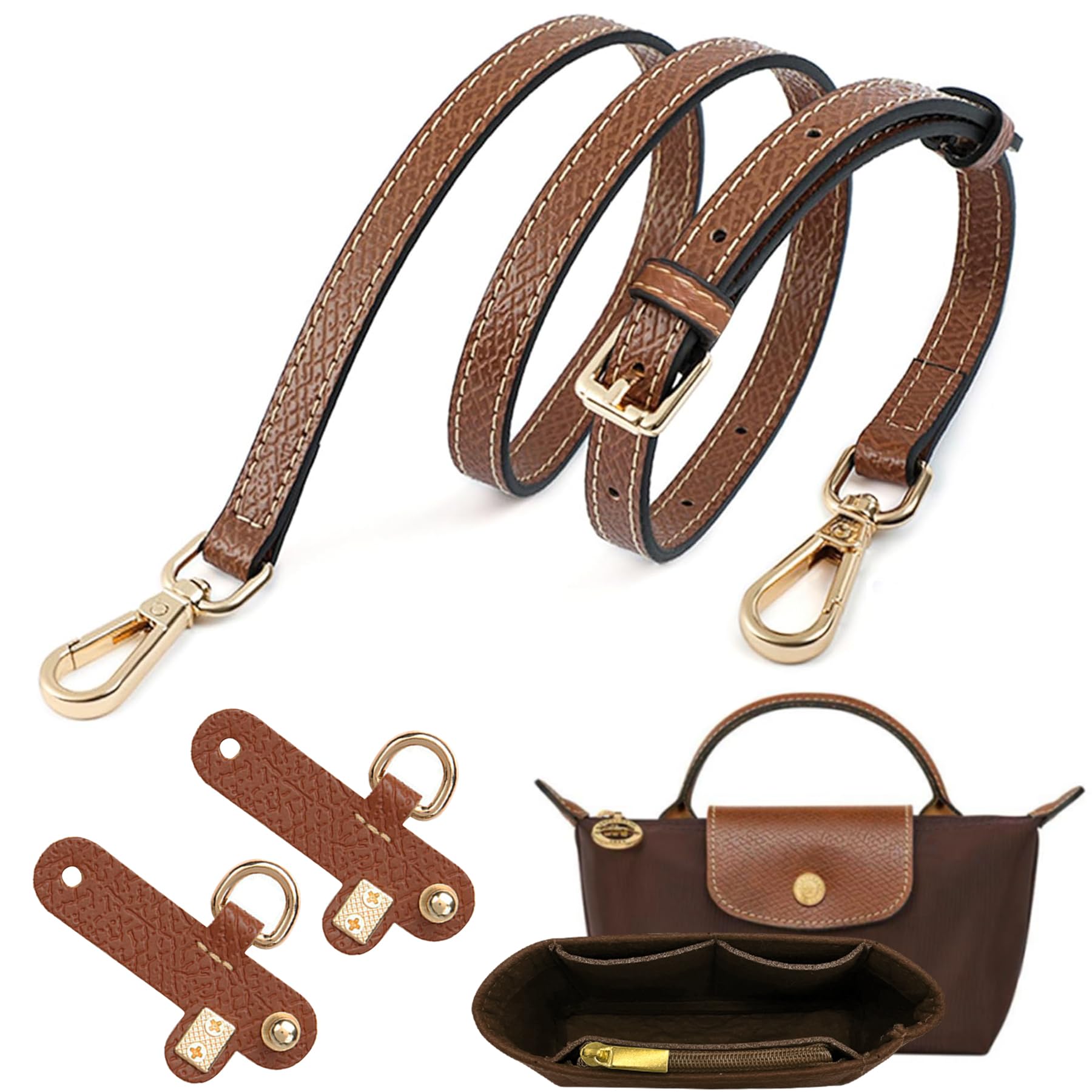 Organizer für Longchamp Tasche, Schultergurt und Tragegurt für Damen,Schultergurt für Tasche Damen,Taschen Organizer für Mini,Purse Organize,Organizer mit Schultergurt zum Falten Mini