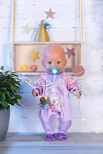 Miniatura 4 de BABY born 830017 Baby Birthday - Maniquí mágico interactivo de 16.9 in para niños pequeños de 3 años en adelante, abre y cierra los ojos de la