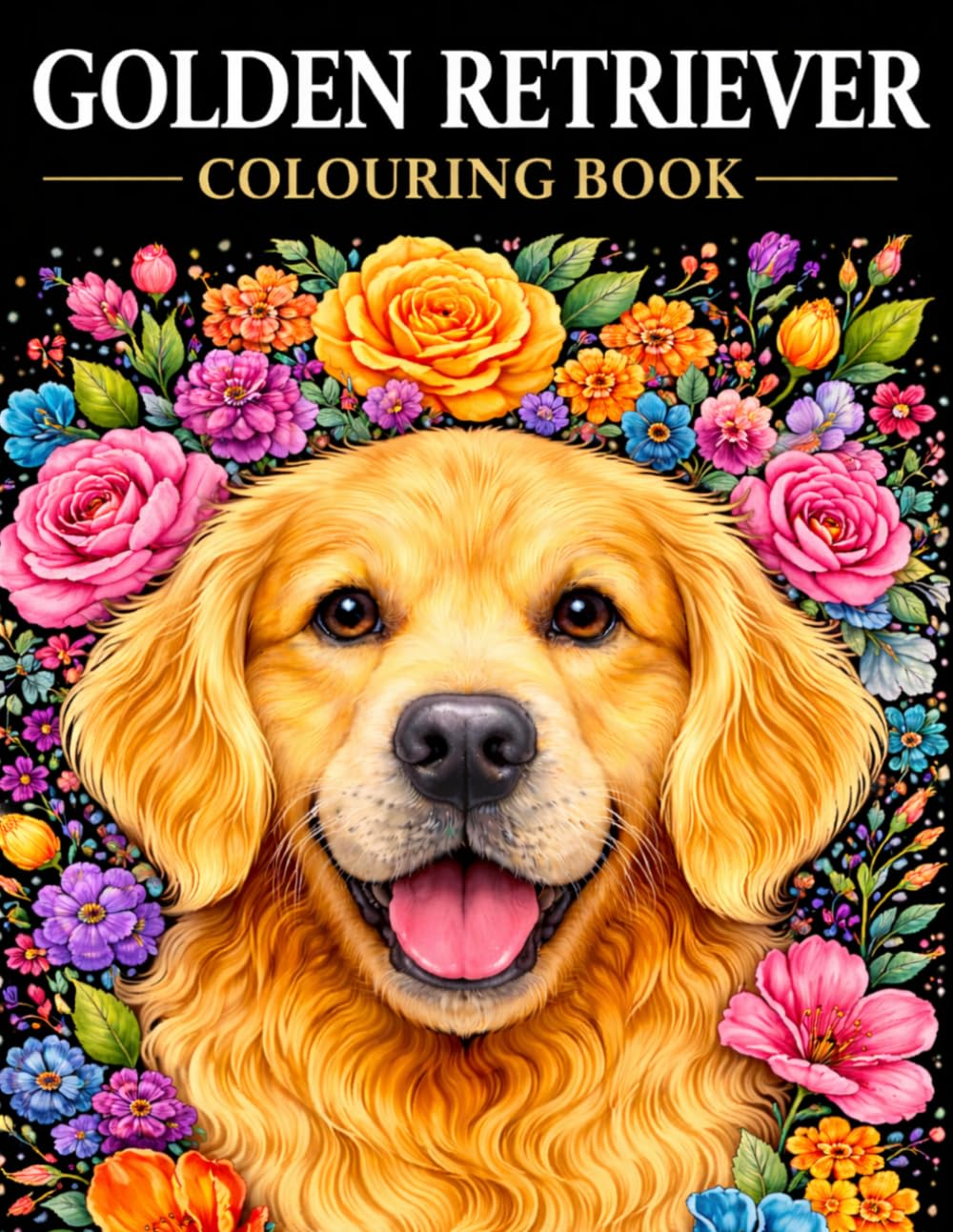 Golden Retriever Colouring Book: Relaxing & Fun Dog Breed Colouring Pages for Kids, Teens & Adults