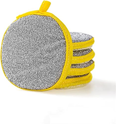 Paquete de 5 esponjas de doble cara de microfibra que no rayan para limpiar esponjas reutilizables multiusos para platos, ollas y sartenes, color Paquete de 5 esponjas de doble cara de microfibra que no rayan para limpiar esponjas reutilizables multiusos para platos, ollas y sartenes, color