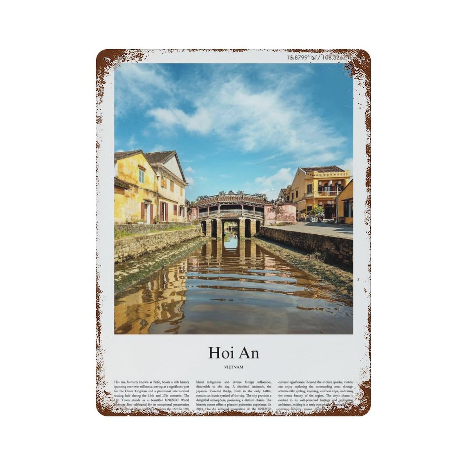xiaoxiaoshen Hoi An Vietnam City Scenery Wall Decor Art Metal Tin Poster Modern Home Decor Art Home Bar Shop Decorations Vintage Sign 40x30cm