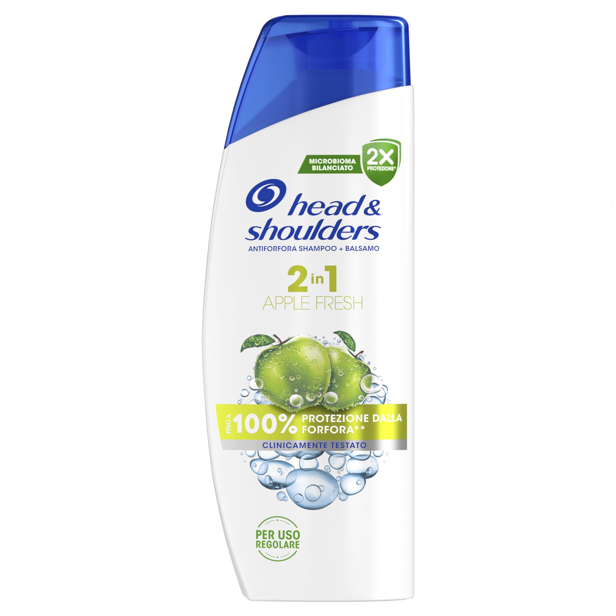 Head & Shoulders Apple Fresh Shampoo e Balsamo Antiforfora 2 in 1 250ml. Fino al 100% di Protezione dalla Forfora, Clinicamente Testato. Uso Quotidiano. Per Tutti i Tipi di Capelli. Profumo di Mela New Model