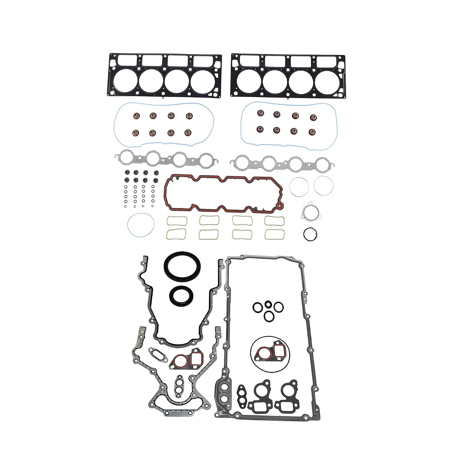 DNJ FGK3224 Full Gasket Set for 2008-2017 Pontiac Chevrolet G8 Caprice 6.0L V8 OHV 364cu Naturally Aspirated