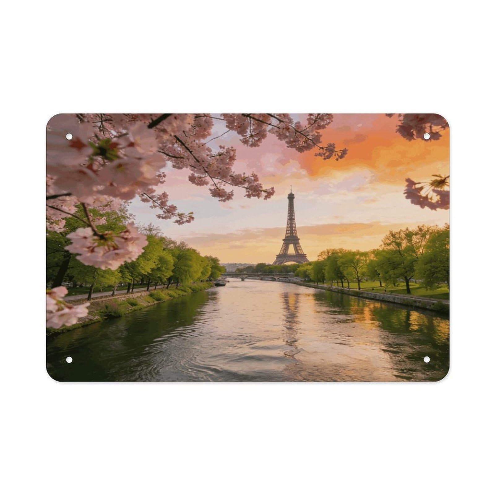 Fodpand Style Natural Scenery Of Paris Wall Art Metal Tin Signs Bar Metal Tin Sign Wall Decor For Home Living Room Bedroom Toilet Hotel Halloween Decor Gifts 7.9X 11.8 Inch