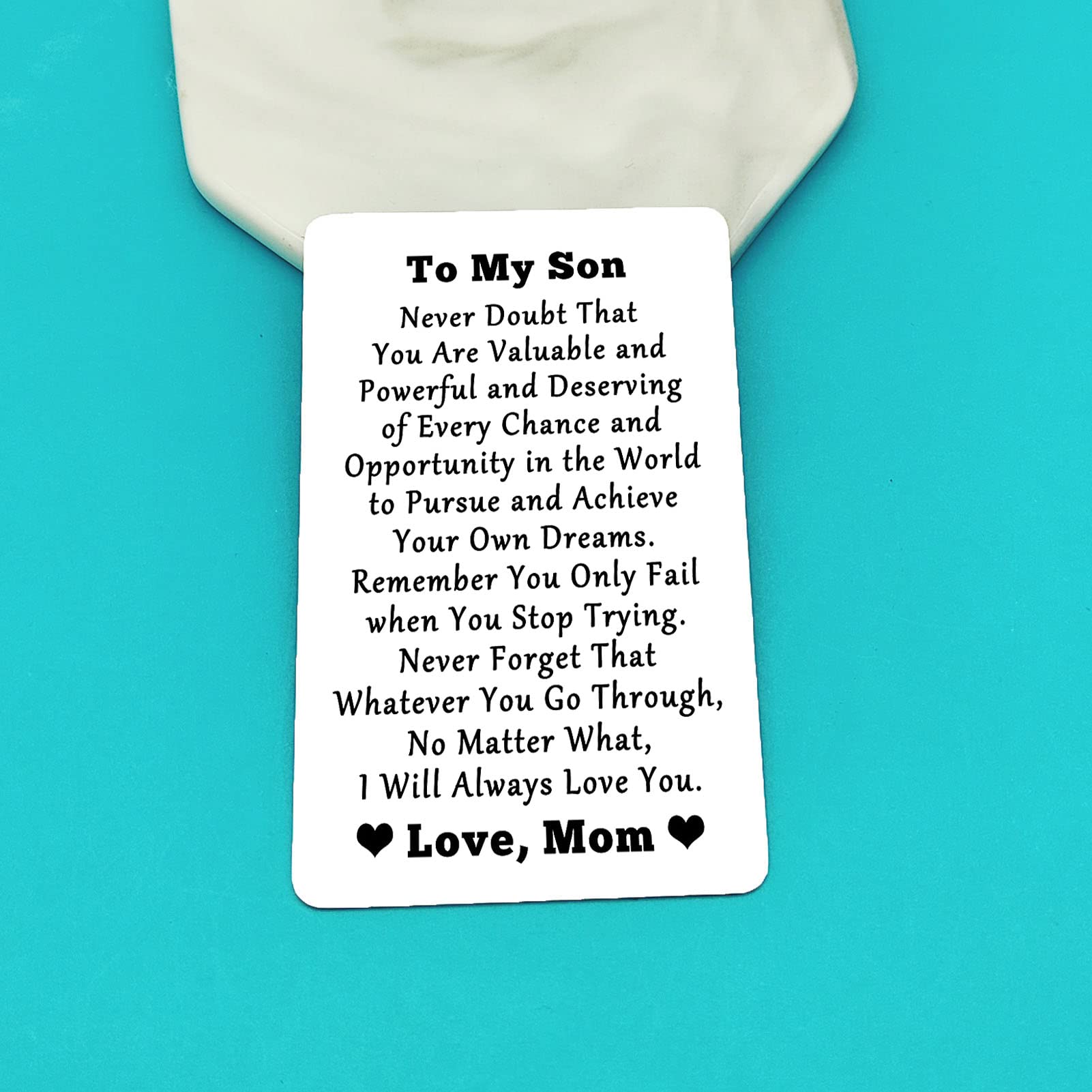 To My Son Engraved Wallet Card From Dad Mom, Gift For Son With - View #2