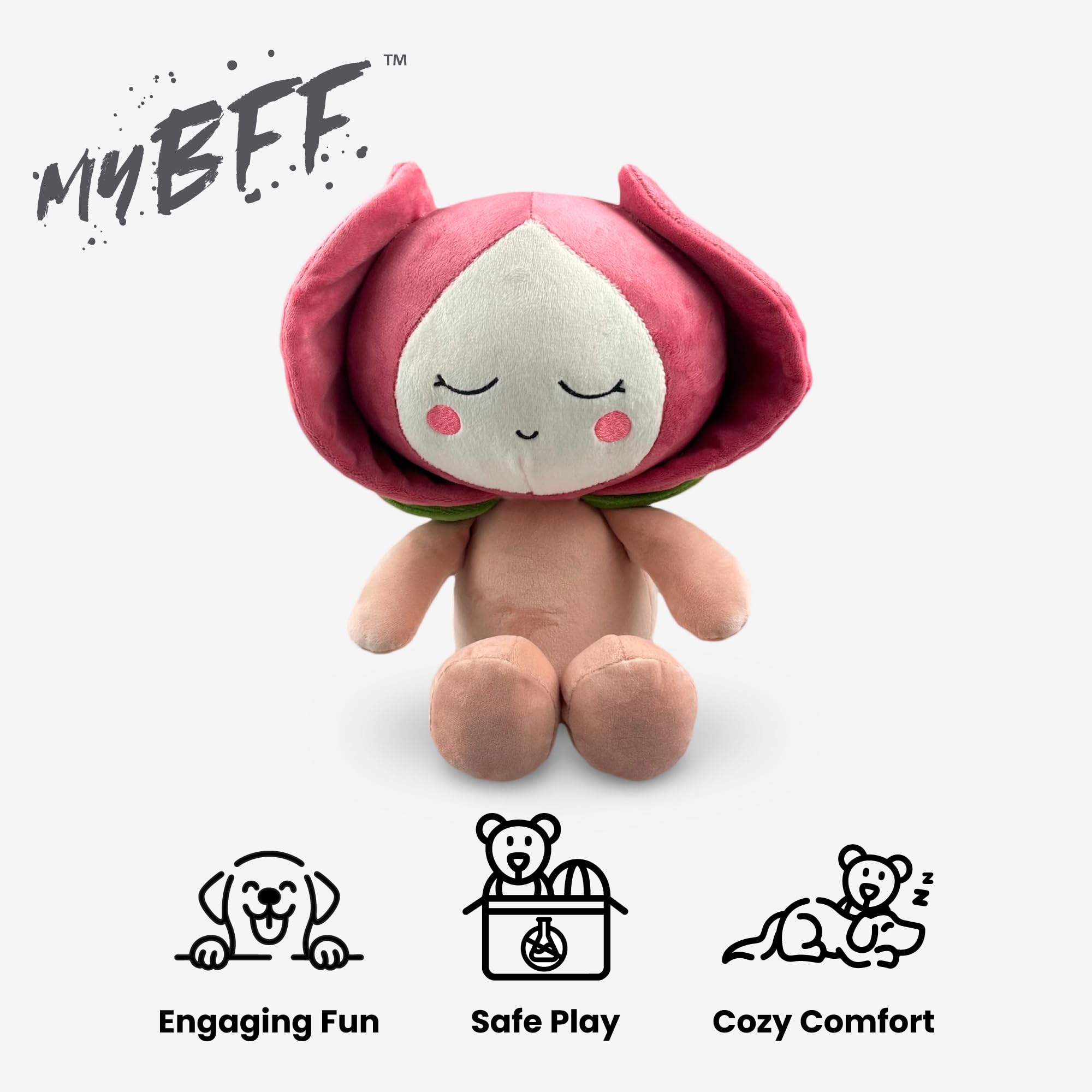 NANDOG My BFF Poppy The Flower Hundespielzeug – weiches Quietschspielzeug für Hunde und Katzen – langlebig, kuschelig, niedlicher Begleiter zum Spielen, Apportieren und Kuscheln