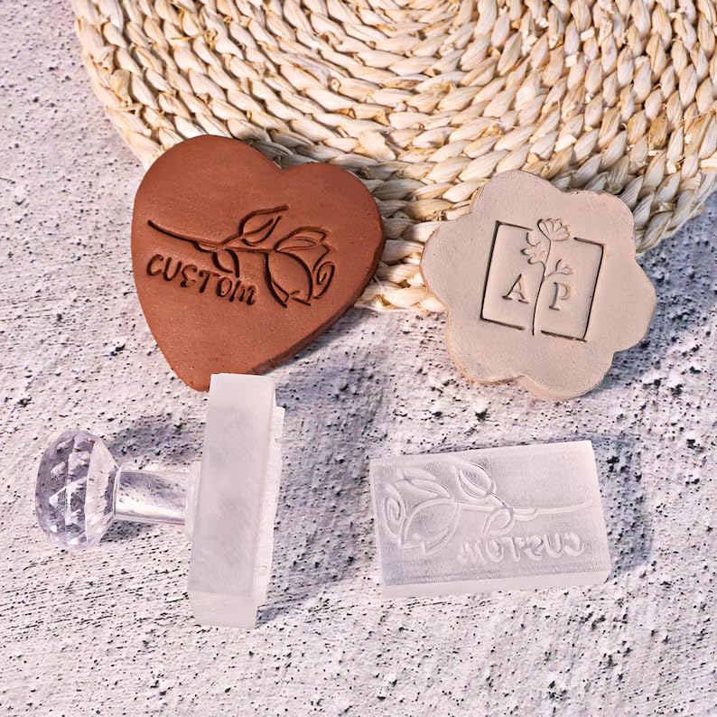 Custom Pottery Stamp, Custom Clay Stamp, Clay Signature, Logo Initials Soap Stamp, Gift for Potter, Design Handmade Soap Stamp for Ceramics