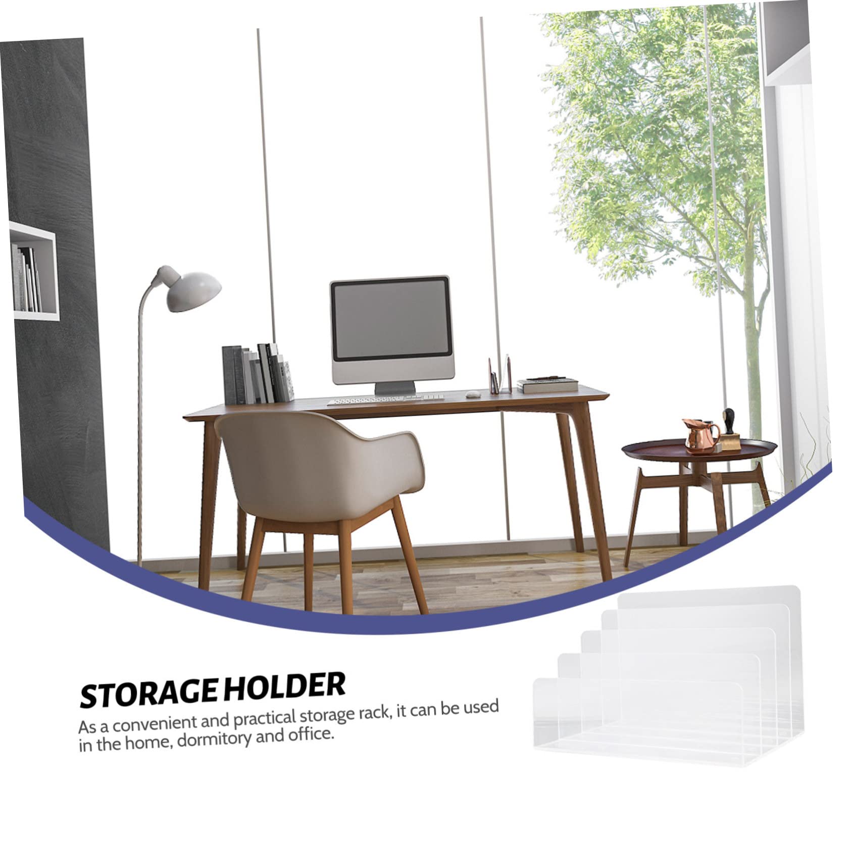 DOITOOL Organizador Acrílico Transparente Soporte para Documentos y Cartas Diseño Simple y Funcional para Escritorio Compartimentos Múltiples Adecuado para Oficina y Hogar