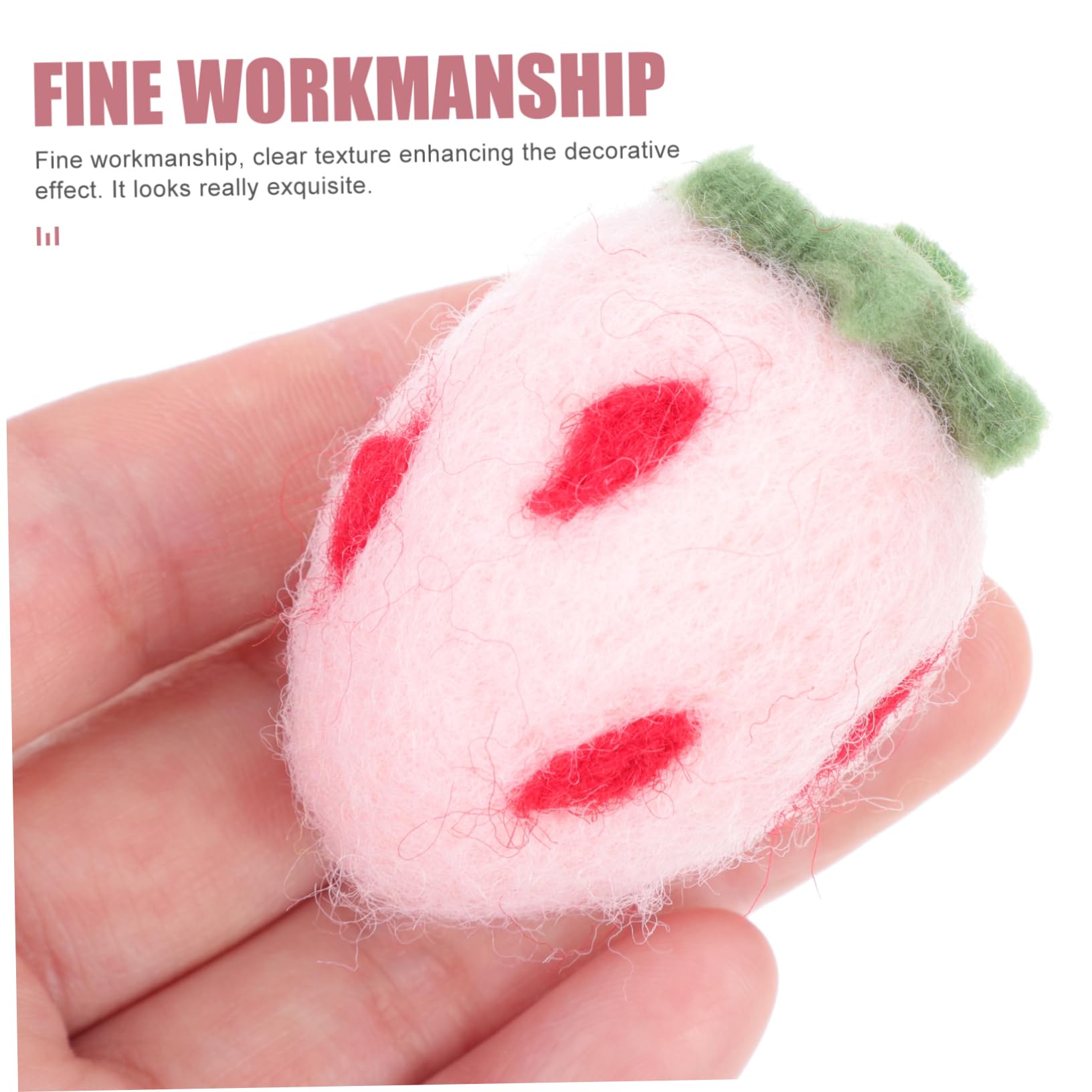 Gogogmee Strawberry Garland Felt Craft Kit 10pcs Wool Felt Decor for Jewelry Decorations