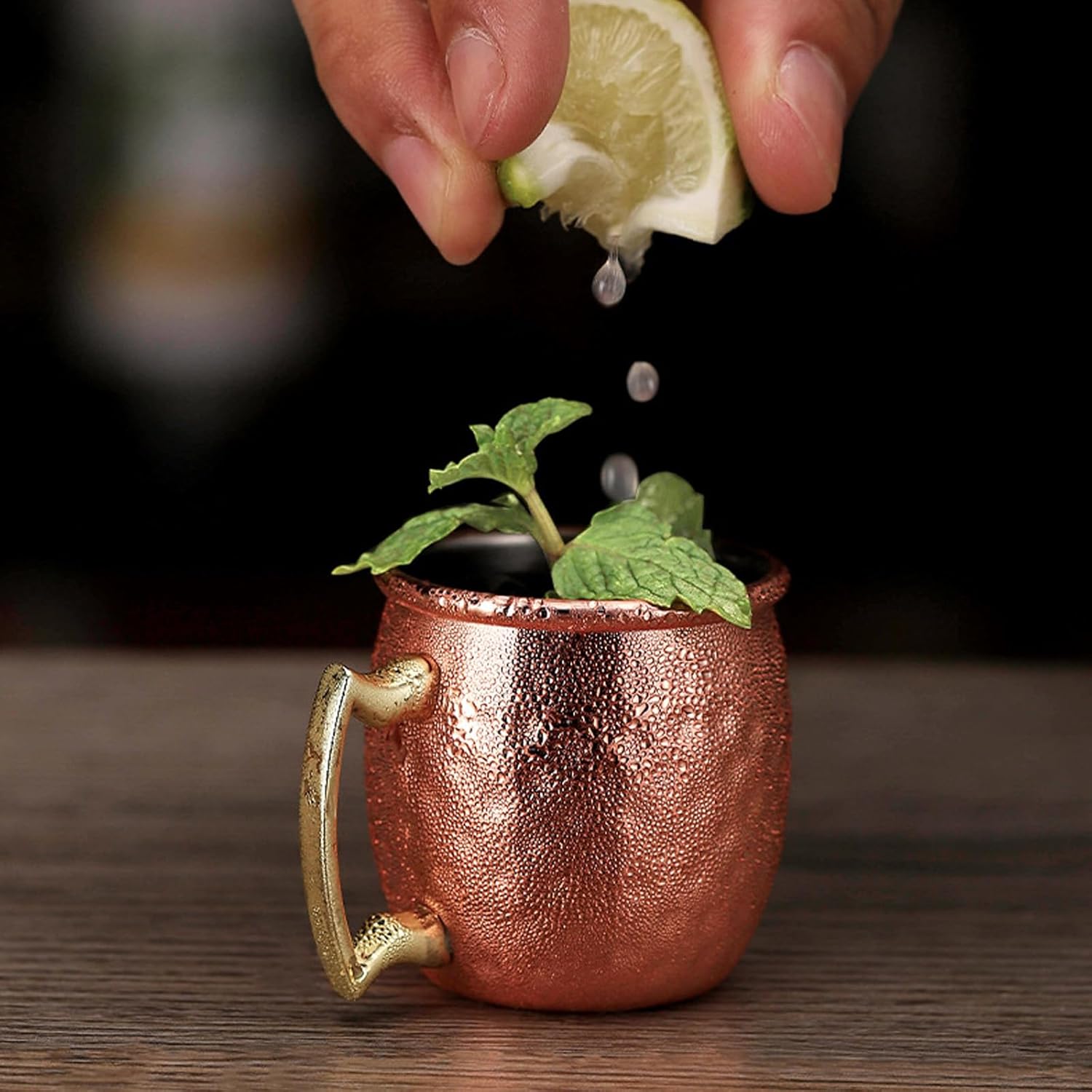 6pcs Moscow Mules Coppers Mugs Stainless Steel Construction Cups Drinkwares for Cold Drink and Cocktails Enthusiasts Travel Friendly Drinkwares