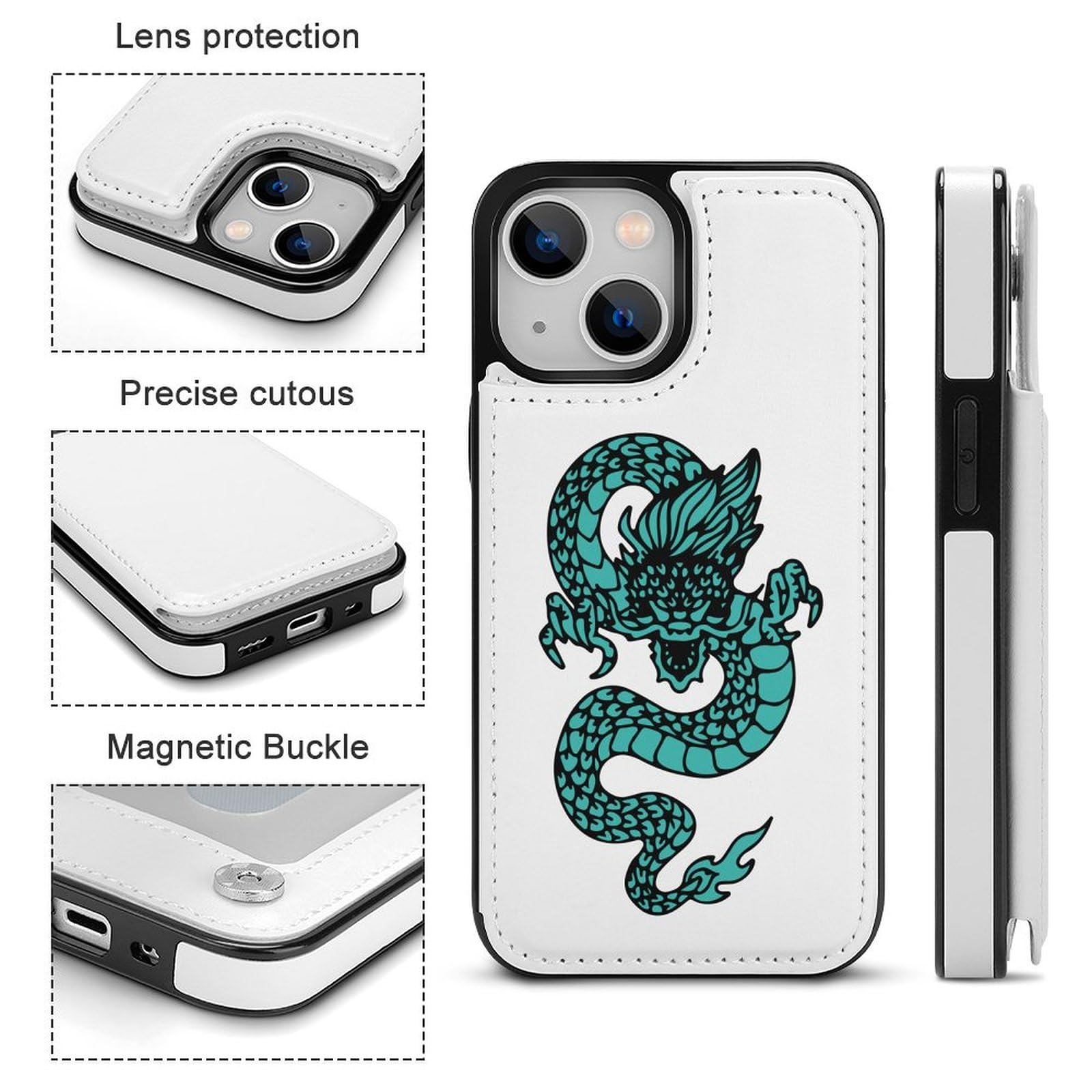 Amazon.co.jp: iPhoneX/XS ケース ドラゴン 龍 神龍 手帳型 PUレザー