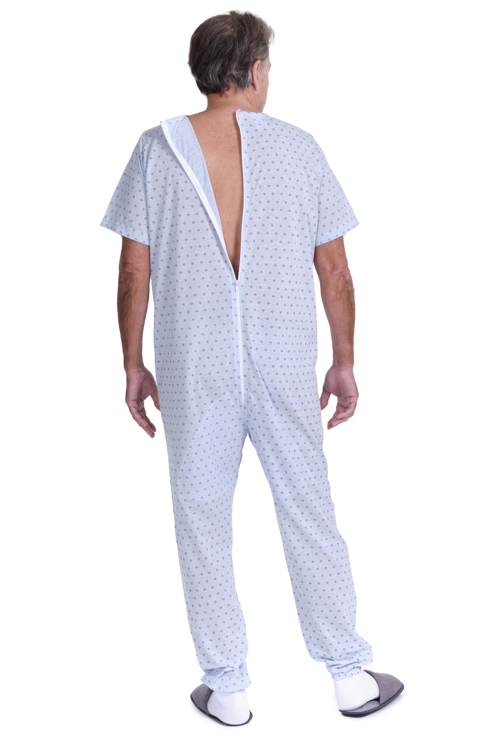 FERRUCCI COMFORT Pigiama Tutone Sanitario Sentimento Manica Corta 1 Cerniera/Zip Dietro Schiena Estivo
