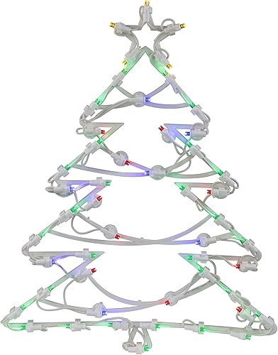 Miniatura 2 de Northlight Decoración de silueta de ventana de árbol de Navidad con luz LED de 16 pulgadas