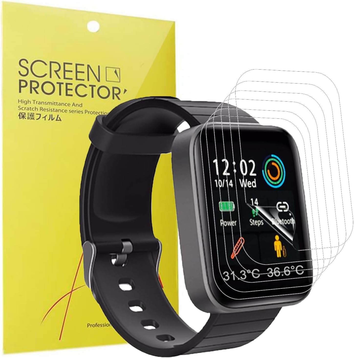 Screen Protector Compatible with Mediashop Kendox Life Tracker - Smartwatch, HD Clear Flexible TPU Screen Protector [Pack of 6] Compatible with Kendox Life Tracker Smartwatch (Transparent)
