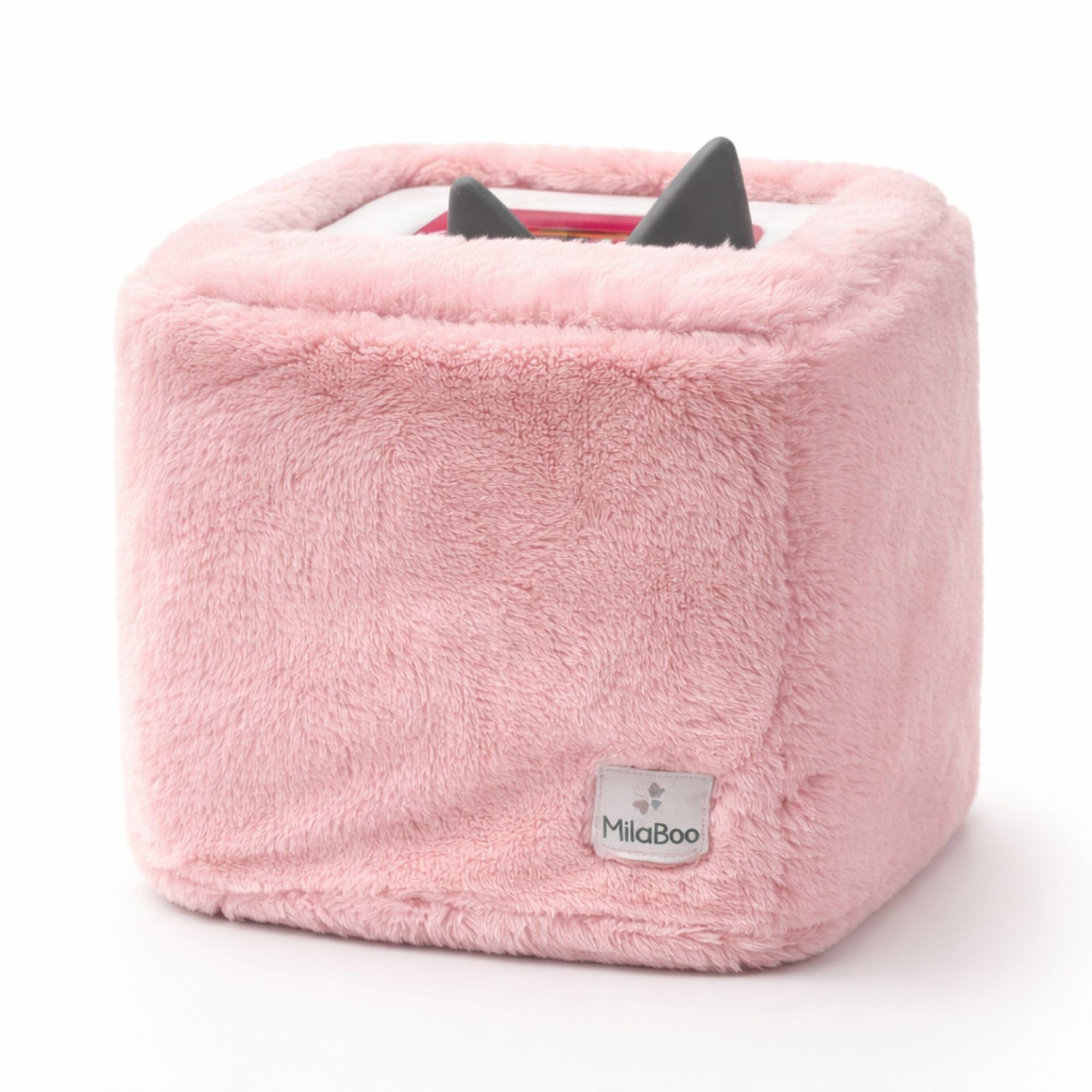 Milaboo Teddybezug für Toniebox 1 & 2 – Weicher Stoffbezug mit Gummizug, passgenaue Schutzhülle gegen Staub und Kratzer (Kunstfell - rosa)