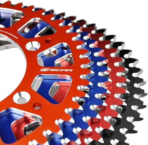 Miniatura 5 de SCAR Piñón trasero de aleación de aluminio compatible con KTM SX SXF EXC EXCF XC XCW XCF XFCW 125 150 250 300 350 450 500 93-24, naranja - 48 dientes