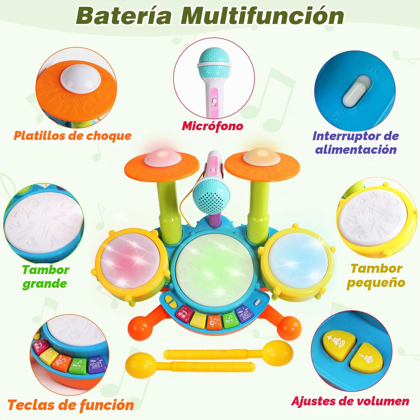 Juguetes Niños 1 Año - Bateria Ideas Regalo Niño 1 2 Año Tambor Infantil Instrumentos Musicales Juguetes Bebe 1 2 Años Ideas Regalo 1 Año Niños Niñas