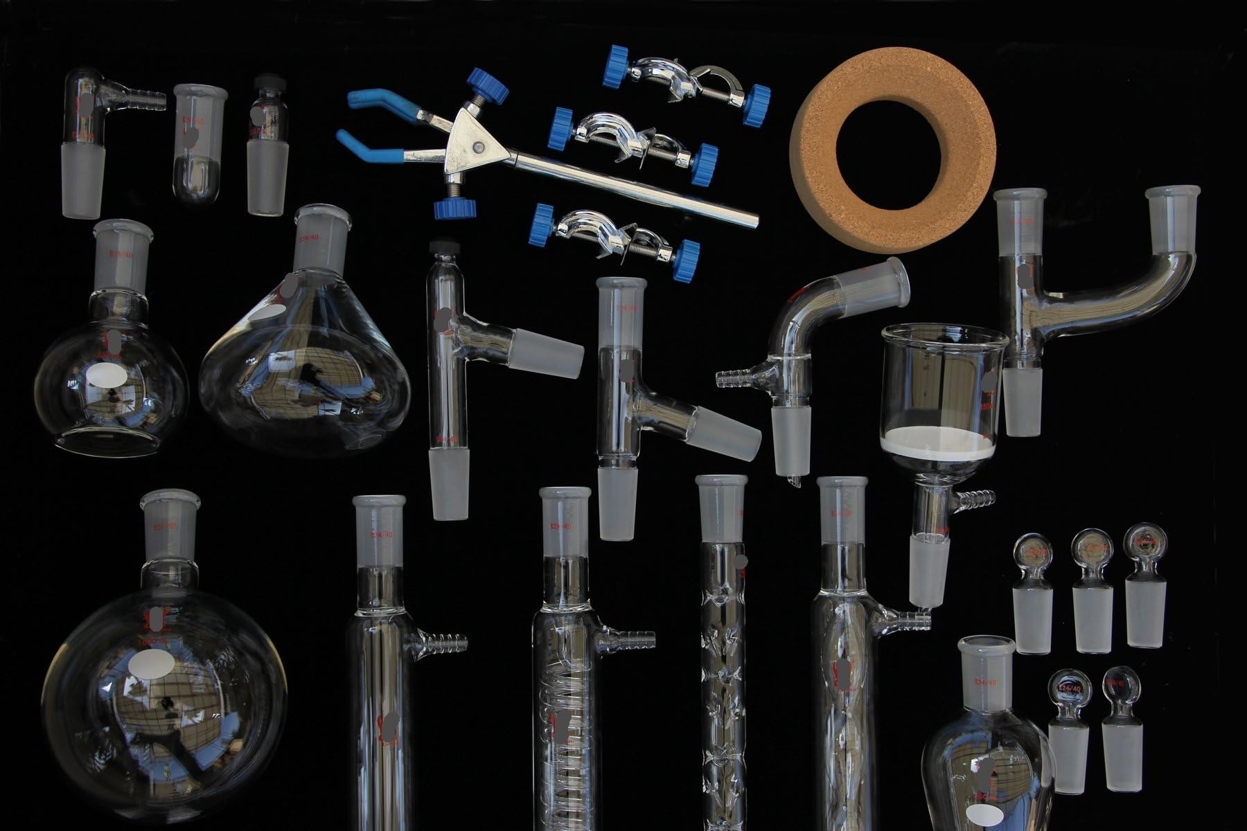24/40 Joint Glass Organische Chemie Labor-Glaswaren-Set - Komplettes Set for den Laborgebrauch(33 Pcs)