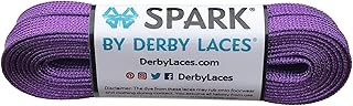 Derby Laces Purple Spark Shoelace for Shoes, Skates, Boots, Roller Derby, Hockey and Ice Skates (120 Inch / 305 cm)