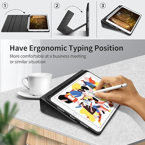 Miniatura 4 de HOLIMET - Funda para iPad Air de 3 generación, funda para iPad Pro de 10.5 pulgadas con soporte para lápices, soporte de TPU suave, funda