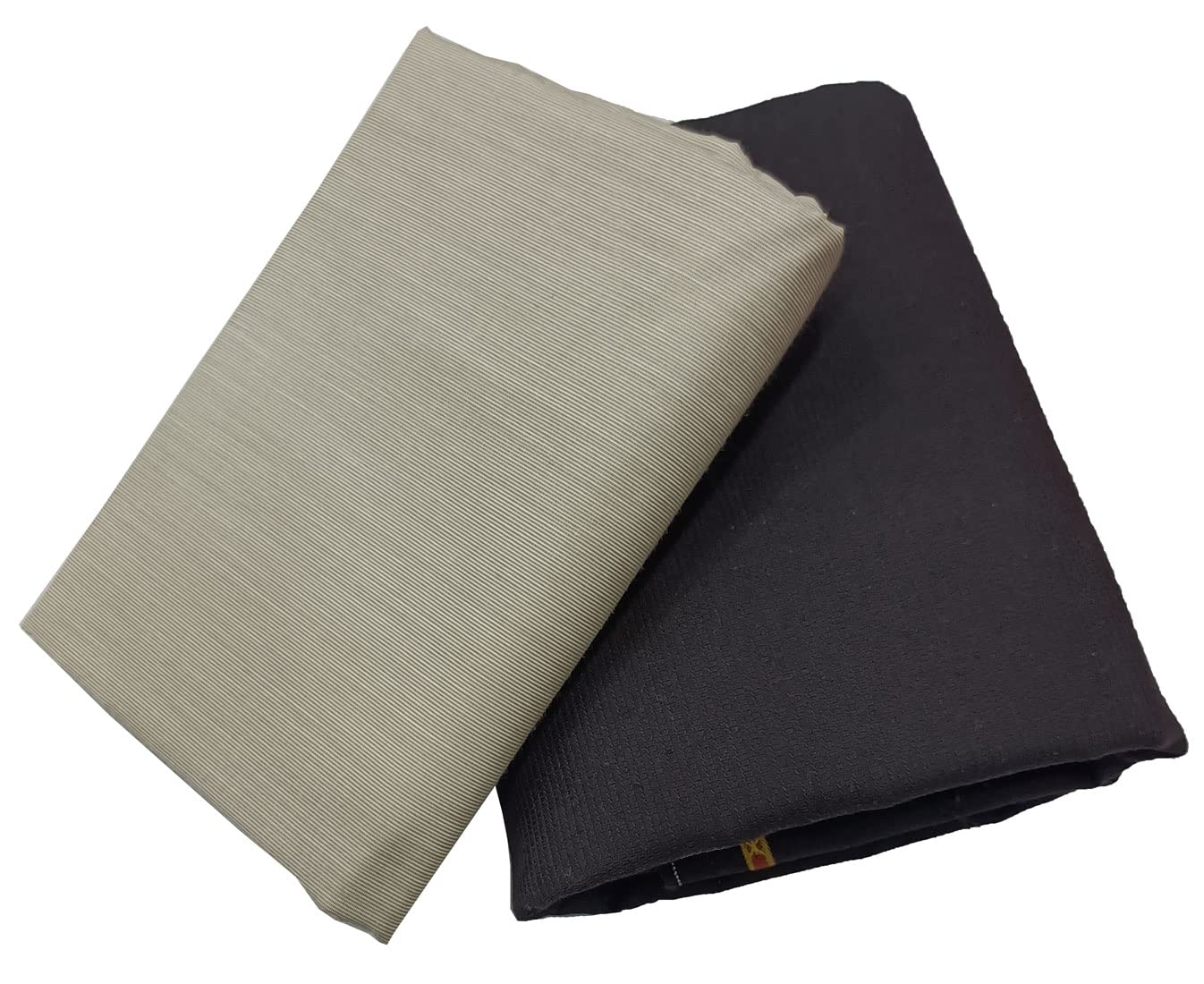 Men's Poly Blend Shirt and Trouser Unstitched Fabric Set - Gift Pack (Multicolour_Free Size) 20004, Macroon yellow, Free Size