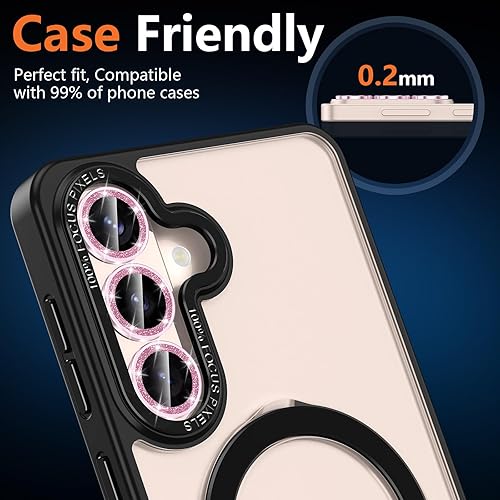 Vista 828 de para Samsung Galaxy Z Flip 7 Protector de Lente de Cámara, Cubierta de Lente de Vidrio Templado con Anillo de Metal Individual, [Fuerte Adhesión] 1