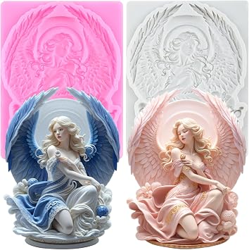 Angels Fondant Mold Angels Wings Silicone Chocolate Molds for Cake Decorating Cupcake Topper Candy Sugar Gum Paste Polymer Clay Set Of 2