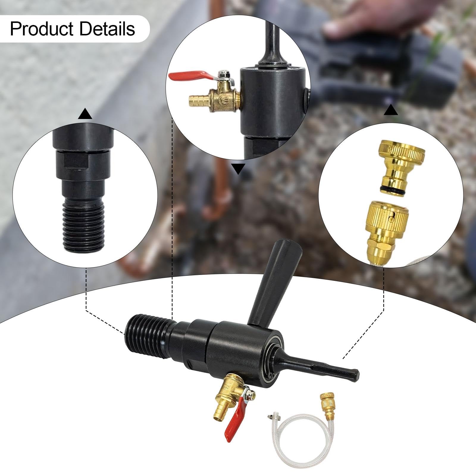 Kit de Accesorios Adaptadores para Taladro, Fácil de Instalar, con de Repuesto, Adaptador para Taladro de Núcleo de Agua, Mango Redondo